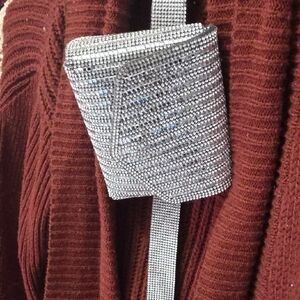 Elegant Silver Rhinestone Clutch